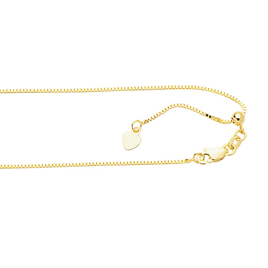 Yellow Gold Polished Adjustable Box Necklace
