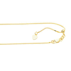 Yellow Gold Polished Adjustable Box Necklace