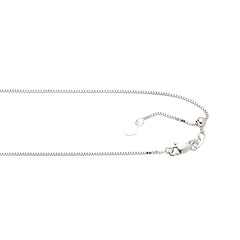 White Gold Polished Adjustable Box Necklace
