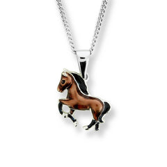 Ocean City Collection Sterling silver enamel horse necklace SN0516A