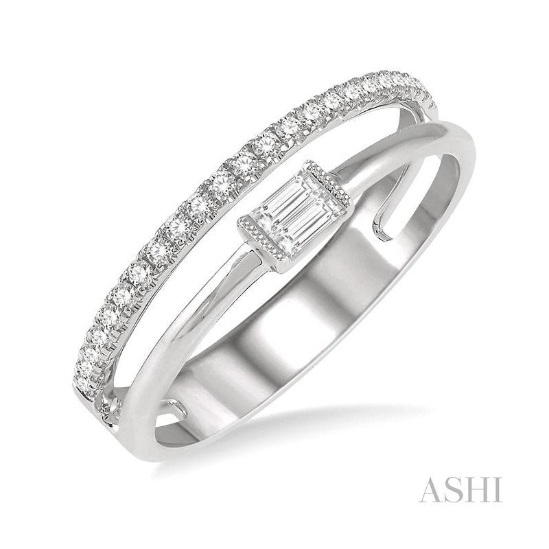 ASHI Double Row East-West Baguette Diamond Fashion Ring 369A7PPFHWG