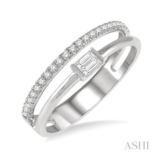 ASHI Double Row East-West Baguette Diamond Fashion Ring 369A7PPFHWG