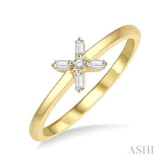 ASHI Stackable Cross Petite Baguette Diamond Fashion Ring 385E8PPTGYG