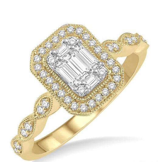 Parkplace Jewelers Emerald Shape Halo Fusion Diamond Engagement Ring 113A5PPFRYW