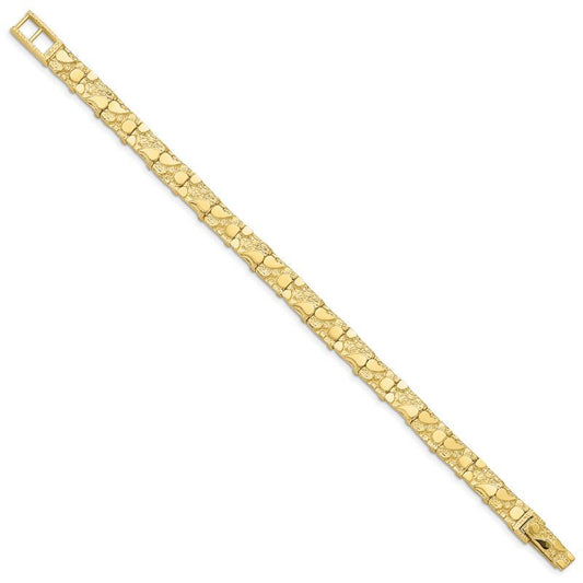 Quality Gold 10k 7.0mm NUGGET Bracelet 10N7