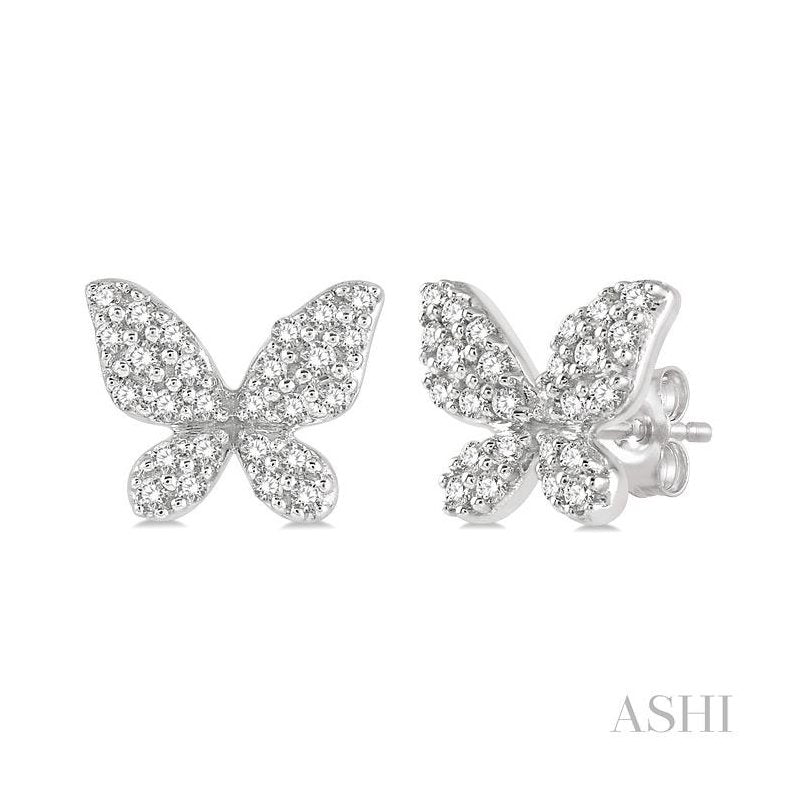 ASHI Butterfly Petite Diamond Fashion Earrings 641A7PPTSERWG