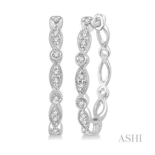 ASHI Diamond Hoop Earrings 637A8PPTSERWG