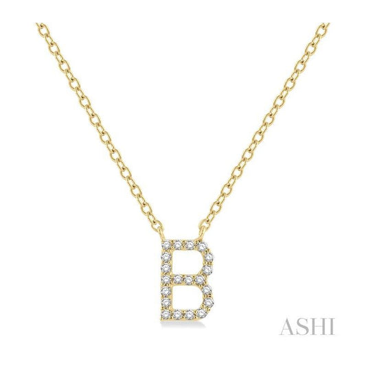 ASHI Block 'B' Initial Diamond Pendant 912F9PPFSPDYG-B