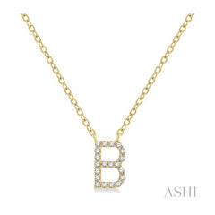 ASHI Block 'B' Initial Diamond Pendant 912F9PPFSPDYG-B