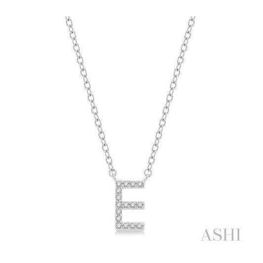 ASHI Block 'E' Initial Diamond Pendant 912F9PPFSPDWG-E