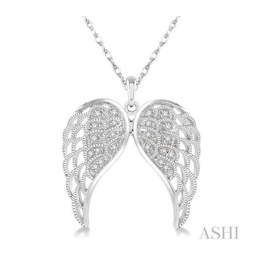 ASHI Silver Angel Wings Diamond Fashion Pendant 87038PPSSSLPD