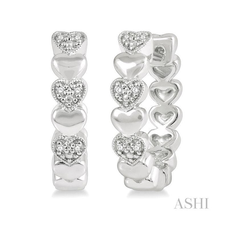 HAPPY HEART SILVER DIAMOND EARRINGS main image 1