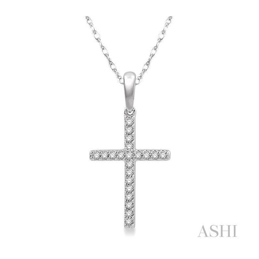 ASHI Cross Petite Diamond Fashion Pendant 624A8PPTSPDWG