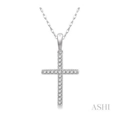 ASHI Cross Petite Diamond Fashion Pendant 624A8PPTSPDWG
