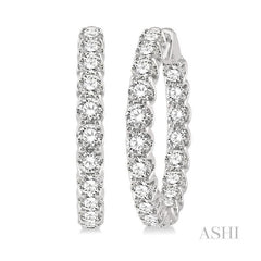 ASHI Inside-Out Diamond Hoop Earrings 622B0PPFGERWG-10.00