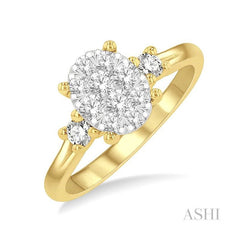 ASHI Oval Shape Lovebright Diamond Engagement Ring 128G3PPFHYW