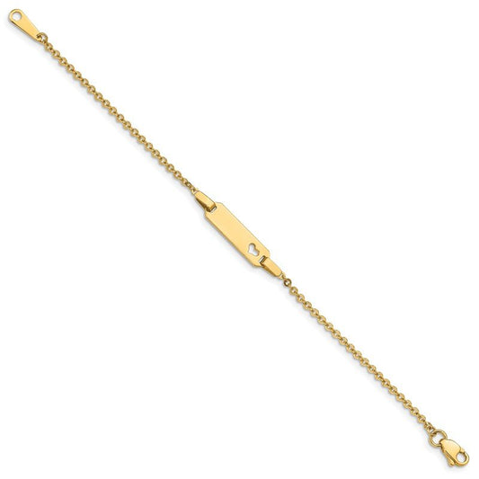 Quality Gold 14K Children's Heart ID Bracelet BID84-6