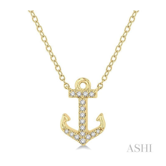 ASHI Anchor Petite Diamond Fashion Pendant 645C8PPTSPDYG