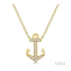 ASHI Anchor Petite Diamond Fashion Pendant 645C8PPTSPDYG