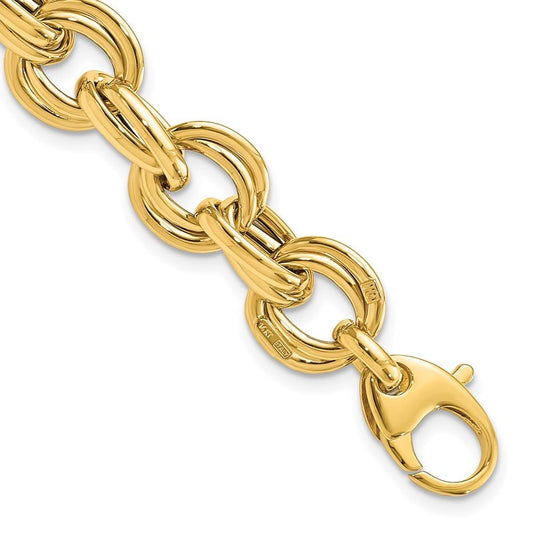 Quality Gold 14K Polished Fancy Link Bracelet SF2330-8