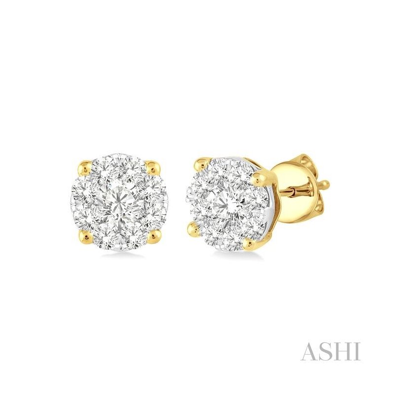 ASHI Round Shape Lovebright Essential Diamond Stud Earrings 91755PPFVERYW