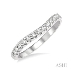 ASHI Curved Diamond Wedding Band 30345PPFGWG