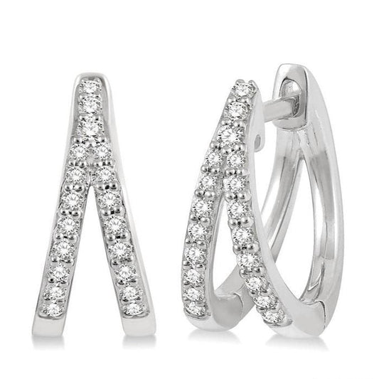 Parkplace Jewelers Split Petite Diamond Huggie Fashion Earrings 673V7PPFSERWG