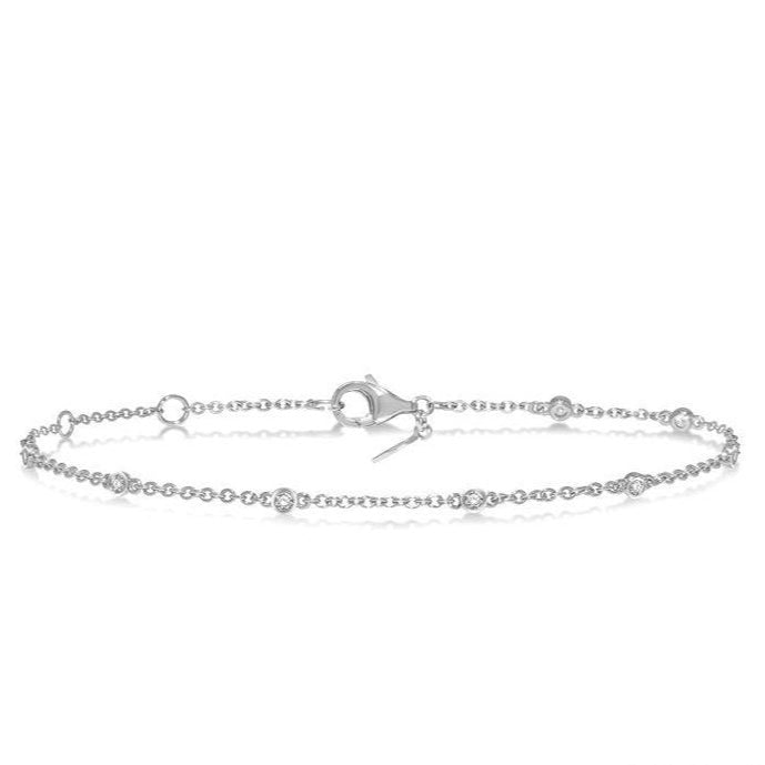 Parkplace Jewelers Diamond Station Chain Bracelet 703C0PPTGWG