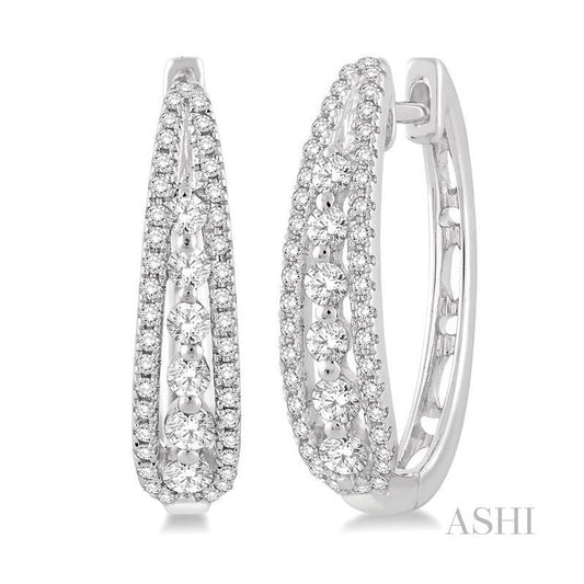 ASHI Diamond Hoop Earrings 64513PPFNERWG