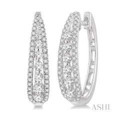 ASHI Diamond Hoop Earrings 64513PPFNERWG