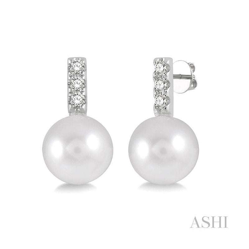 ASHI Pearl & Diamond Fashion Earrings 56038PPFGERWPWG