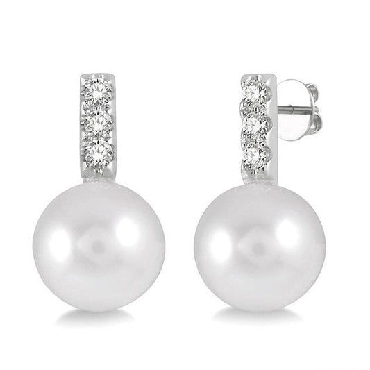 Parkplace Jewelers Pearl & Diamond Fashion Earrings 56038PPFGERWPWG