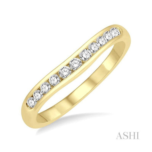 ASHI Curved Diamond Wedding Band 30356PPFGYG
