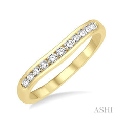ASHI Curved Diamond Wedding Band 30356PPFGYG