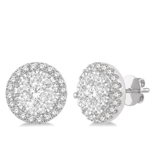 Parkplace Jewelers Round Shape Halo Lovebright Essential Diamond Earrings 915A1PPFVERWG