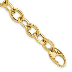 Quality Gold 14k Polished Fancy Oval Link Bracelet SF2371-8.5