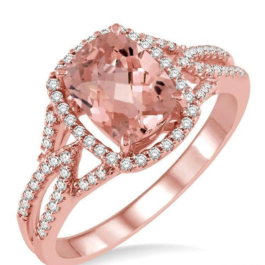 Parkplace Jewelers Cushion Shape Gemstone & Halo Diamond Ring 50496PPFHMOPG