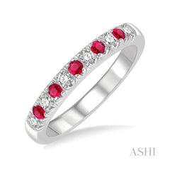 ASHI 11 Alternate Gemstone & Diamond Wedding Band 46507PPFGRBWG