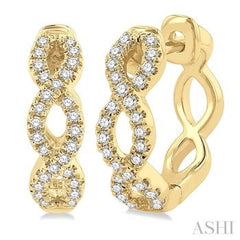 ASHI Swirl Petite Diamond Huggie Fashion Earrings 665W6PPTGERYG