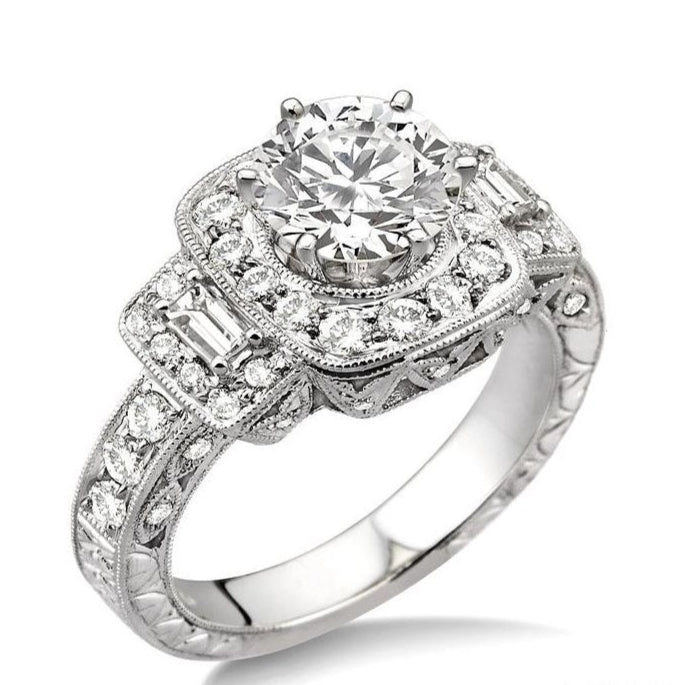 Parkplace Jewelers Round Shape Semi-Mount Halo Diamond Engagement Ring 21521PPFRWG-SM