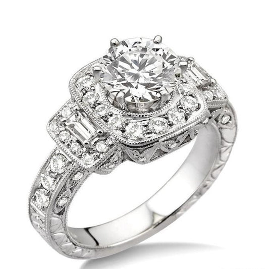 Parkplace Jewelers Round Shape Semi-Mount Halo Diamond Engagement Ring 21521PPFRWG-SM