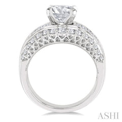 ASHI Oval Shape Semi-Mount Diamond Engagement Ring 200A0PPFVWG-SMOV1.45
