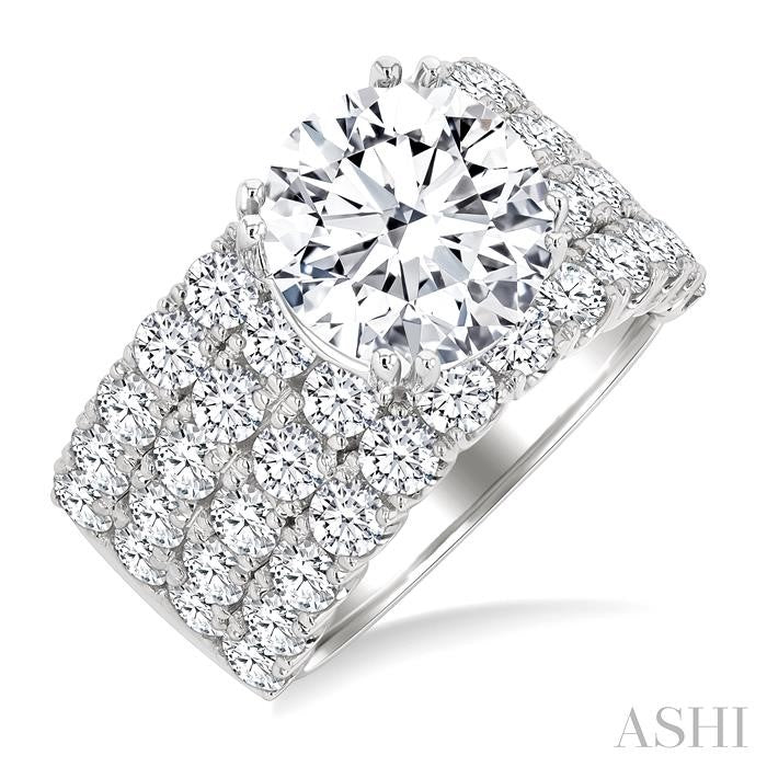ASHI Round Shape Semi-Mount Diamond Engagement Ring 201M0PPFGWG-SM-2.15