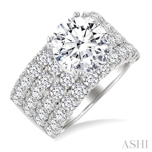 ASHI Round Shape Semi-Mount Diamond Engagement Ring 201M0PPFGWG-SM-2.15