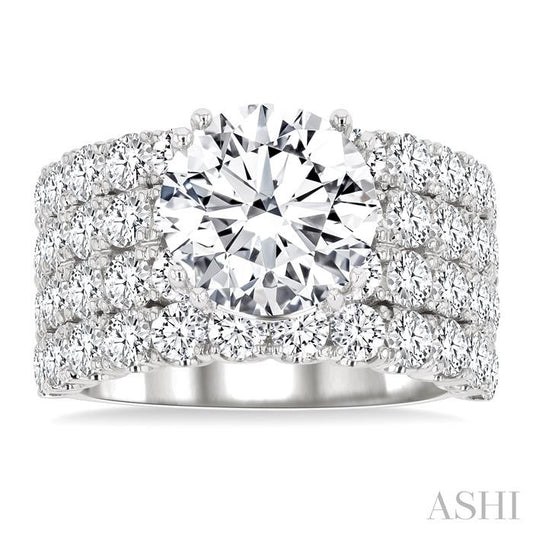 ASHI Round Shape Semi-Mount Diamond Engagement Ring 201M0PPFGWG-SM-2.15