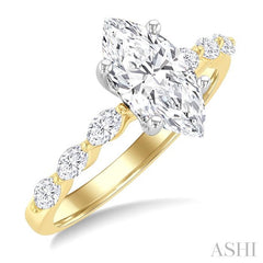 ASHI Marquise Shape Semi-Mount Diamond Engagement Ring 202K4PPFGYW-SM-MQ