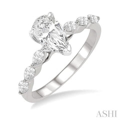 ASHI Pear Shape Semi-Mount Diamond Engagement Ring 202K4PPFVWG-SM-PR
