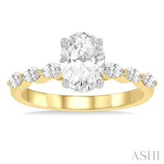 ASHI Oval Shape Semi-Mount Diamond Engagement Ring 202K4PPFVYW-SM-OV