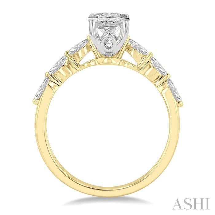 ASHI Oval Shape Semi-Mount Diamond Engagement Ring 202K4PPFVYW-SM-OV