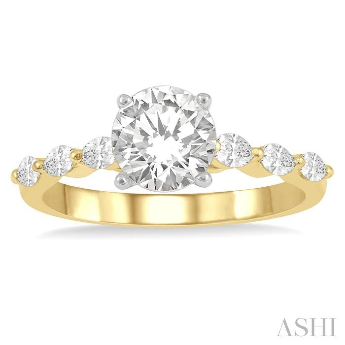 ASHI Round Shape Semi-Mount Diamond Engagement Ring 202K4PPFVYW-SM-RD